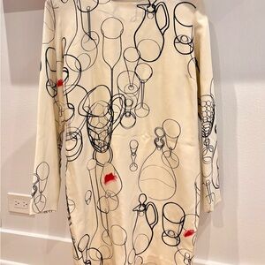 Sketch outline silk dress by Mischen-size 4